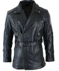 BLACK MEN’S REAL LEATHER COAT SI-336